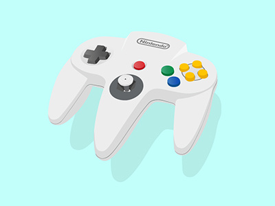 Nintendo64 64 daily fanart game history illustrator joystick love nintendo technology vector videogame