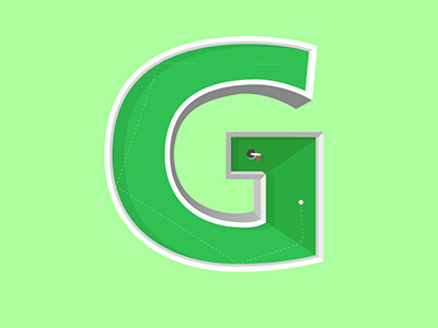 Golf 3d frutiger fun golf grass happy illustrator love play typography vector
