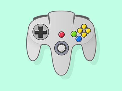 Nintendo 64 Controller Flat 64 flat game games happy hipster lucky mario nintendo old school pokemon shadow