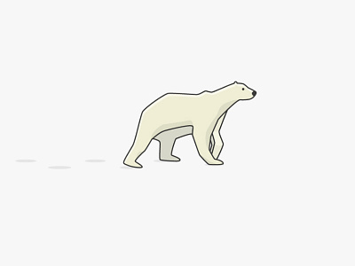 Polarbear clean flat fresh global warming ice illustrator modern palm shadow snow target vector