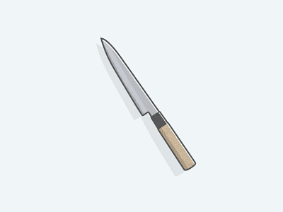 Knife fish flat illustrator kitchen knife meat modern salad sharp sushi thin vector