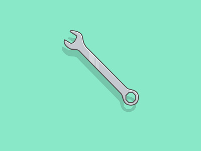 Wrench bolts builder fishing fixing flat illustrator metal modern motor screw tools vector