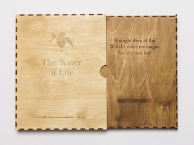 Dribbble2 book cover dye etching laser plywood printing whisky