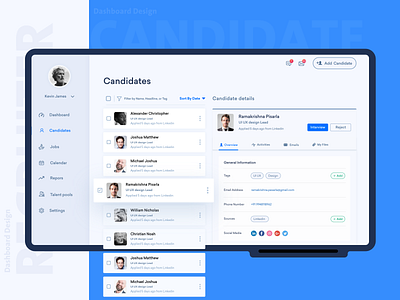 Recruiter Dashboard Design