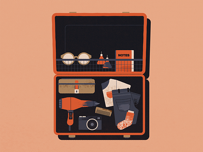 Travel Bag bag case earrings hairdryer holiday illustration photo socks suitcase sunglasses travel travel bag