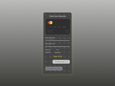 Daily UI #002 - Credit Card Checkout