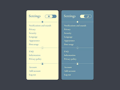 Daily UI #007 - Settings