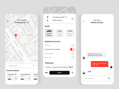 Taxi ordering app