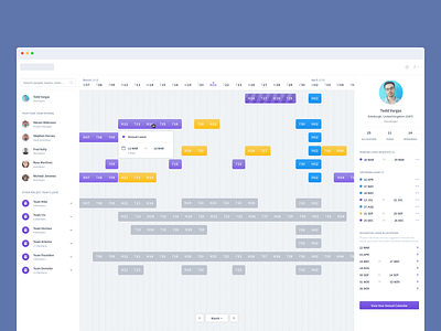 Team Management Dashboard booking calendar dashboard holiday management product request team time ui ux