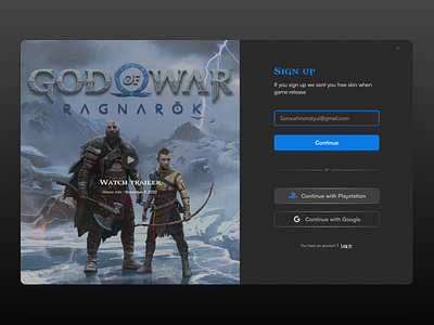 Sign up god of war ragnarok ui