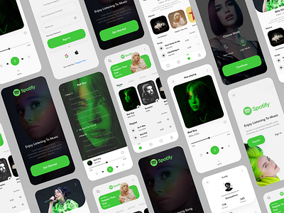 Spotify Redesign - Music Streaming App (Light)💎 app design clean lyrics minimalism mobile mobile app music music app music player music streaming player playlist podcast social song sound spotify stream trend ui