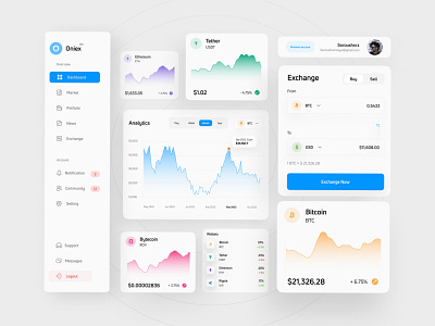 Crypto Dashboard Components | Light