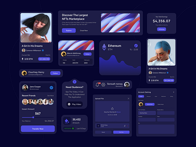 NFT Dashboard components - Dark version by soroush norozy for Oniex™ on ...