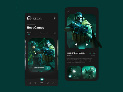 Game Store App 🎮 app store call of duty mobile download game game store gamers gaming mobile app mobile design play play store shop ui uiux ux video game warzone mobile