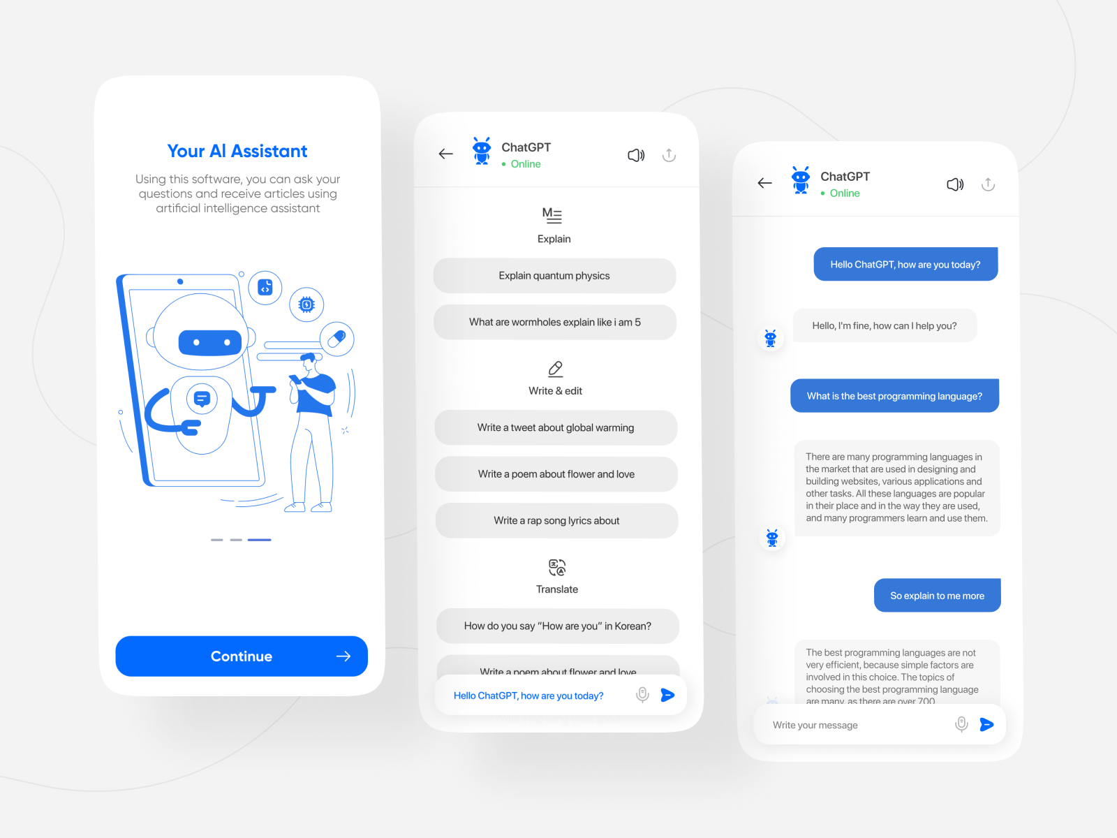 Chat GPT - Chatbot App by soroush norozy for Oniex™ on Dribbble