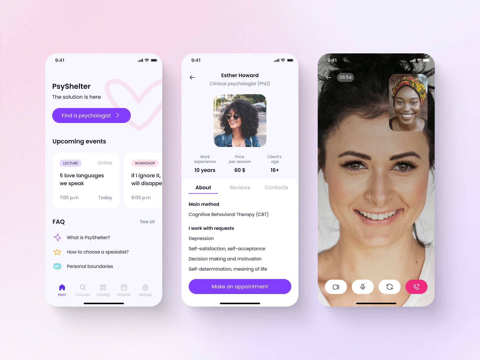 Psychological consultations App by Alina Nasyrova on Dribbble