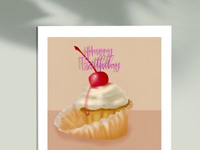 Birthday Cupcake birthday concept art drawing illustration photoshop