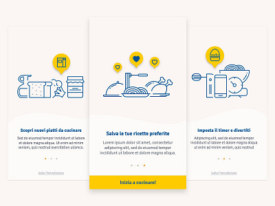 Recipe App Onboarding baloon clean cooking flat ios kitchen onboarding outline illustration recipes screens