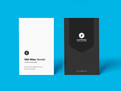 ⚡️Caffeina | Business card agency branding branding and identity business card caffeina energy logo obi wan kenobi typography