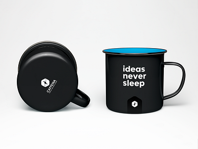 ⚡️Caffeina | Mug agency branding caffeina design energy icon ideas never sleep lightning logo mug mug mockup typography vector