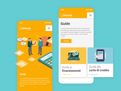 Credito Responsabile Findomestic | Guides Mobile bussines card color credit credit card credit information design finance guides illustration information iphone x money product sketch ui ux vector yellow