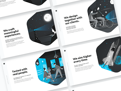 We are Caffeina black blue branding design desktop flat illustration keynote presentation presentation template template typography ui ux white