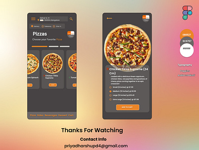 Pizza Mobile App UI Design app design figma illustration logo pizza app design ui
