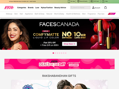 Nykaa Home Page Redesign