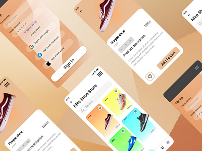 Nike Shoe Shore App UI Design