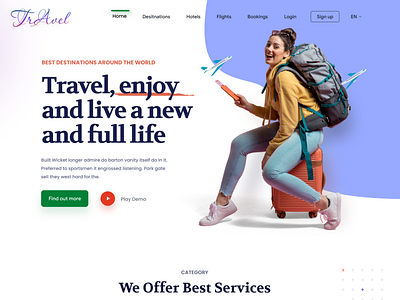 Travel Landing Page UI Design