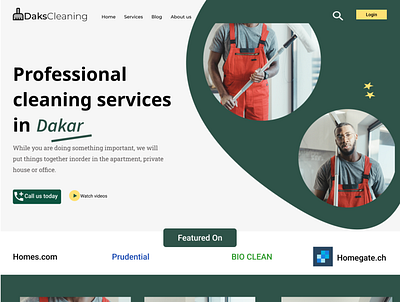 Cleaning company located in Dakar branding cleaning company dakar figma ui