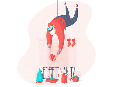 Secret Santa Post Card character game holidays santa