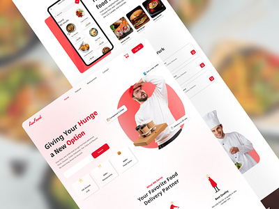 Food App Landing Page branding design header landing ui ux