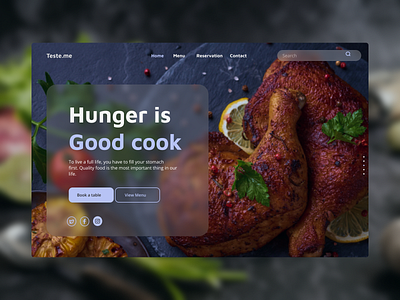 Restaurant Website Header branding design header ui ux