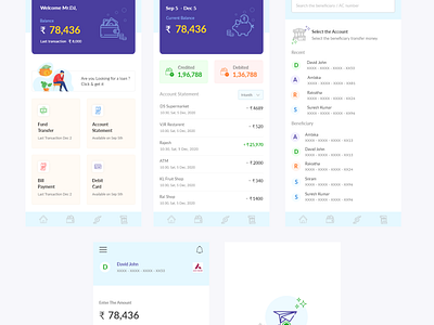 Banking app adobe xd app banking app card clean dashboard design minimal mobile mobile app mobile ui money money transfer pay payment simple ui ui ux ui design ux