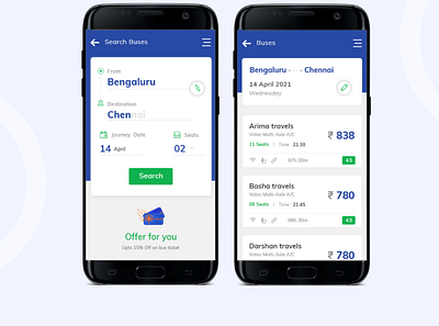 Bus Booking App app design ui uiux ux