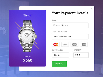 #dailyui  002 - Credit card checkout