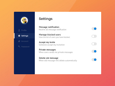 #Daily UI 007 - Settings