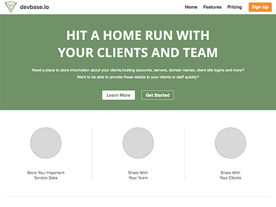 WIP devbase.io Marketing Home homepage landing page marketing