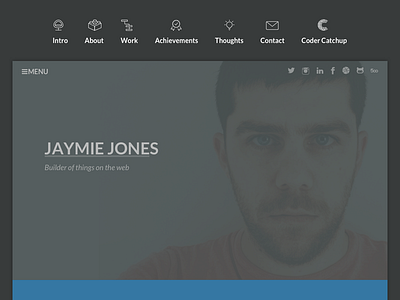 WIP of new personal site nav navigation personal brand