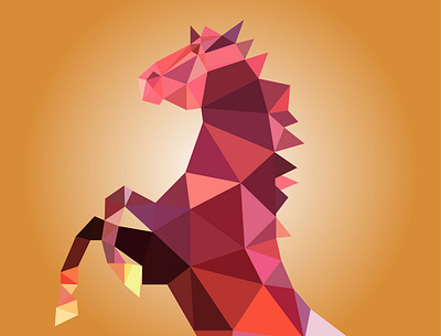 horse poly art 3d animation app branding design graphic design illustration logo motion graphics ui vector