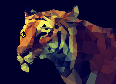 tiger poly art 3d animation app branding design graphic design illustration logo ui vector