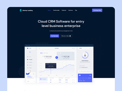 CRM Landing page Freebie (Webflow Cloneable) front end landing ui webflow webflow design webflow freebie webflow landing page