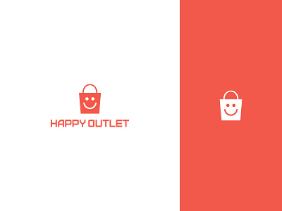 Happy Outlet branding clothes design ecommerce happy icon illustration logo mall online shop outlet ui vector web