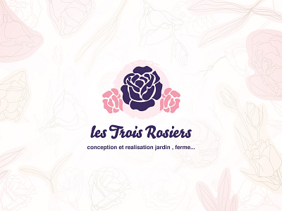 Les Trois Rosiers branding ecommerce flower illustration logo logotype vector
