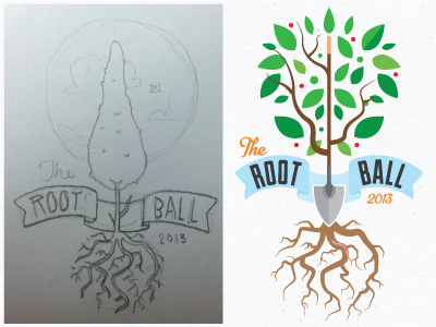 The Root Ball - V1 design gala illustration leaves logo nature rootball roots tree