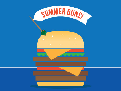 Summer Buns! banner bbq buns butcher cheeseburger hamburger meat summer