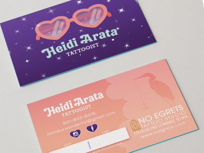 Heart Eyes for Heidi bird business card cute galaxy heart glasses hearts illustration instagram pink stars tattoo vector