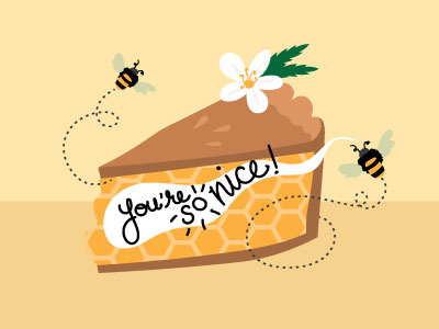 Sweetie Pie cute flower honey honeycomb illustration pee pie sweetie yellow