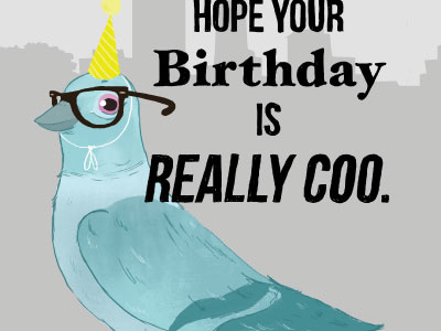 Really Coo bird birthday new york nyc party party hat pigeon